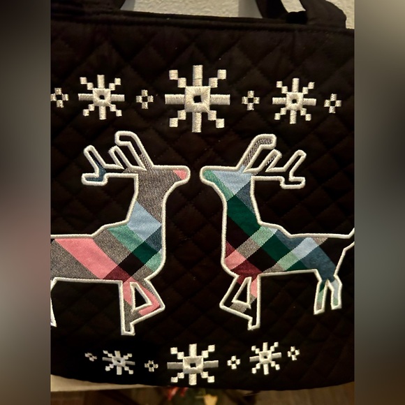 Vera Bradley, Quilted, Nordic, embroidered, deer tote bag. 7 - Picture 7 of 9